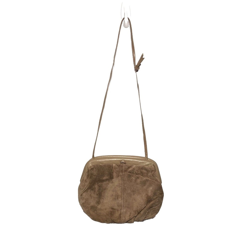 Axiom Italy Tan Suede Leather Shoulder Bag 1980s Vintage Purse Made in Italy